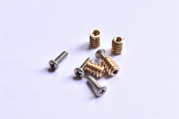 Mini Threaded Inserts and Screws for Pickguard and Covers