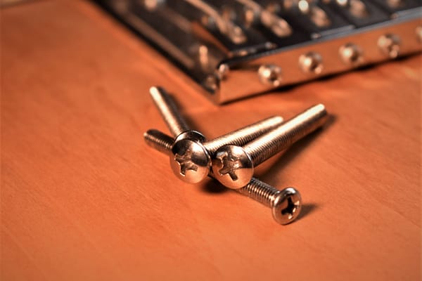 Chrome Bolt-On Neck Guitar Screws and Inserts for Strat, Tele and Bass , different sizes